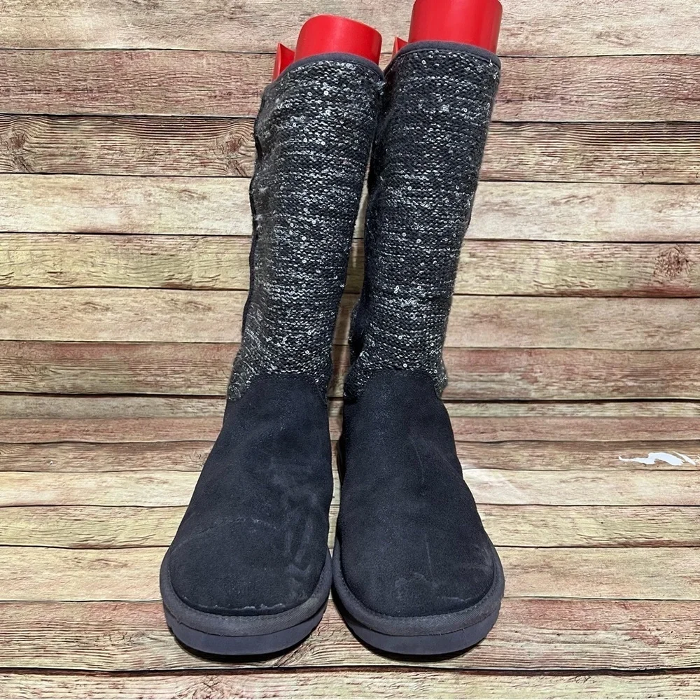 Ugg Grey Whipstitch Trim Boots